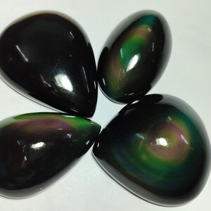 Natural Rainbow Obsidian Gemstone, Designer Rainbow Obsidian Cabochon, Flat back Rainbow Obsidian Loose Stone Rainbow Obsidian Wholesale Lot image 8