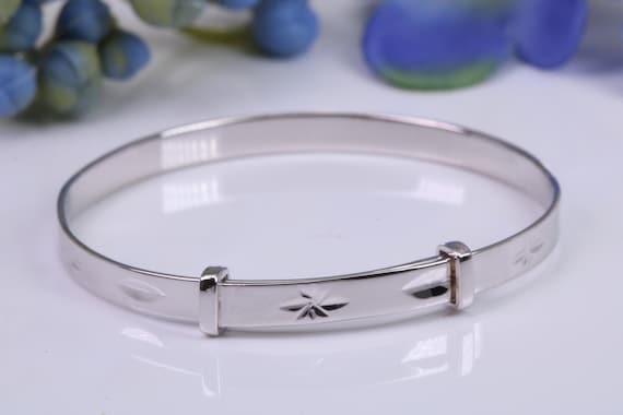 Childs Solid Silver Expanding Bangle - Etsy