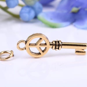 Key Charm, Made from Solid Cast Yellow Gold, British Hallmarked