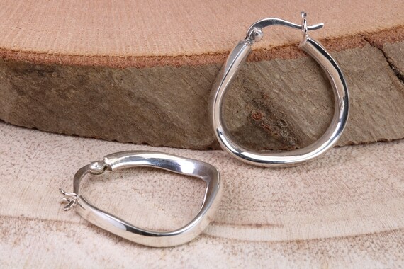 Ohrringe Silber 925 Set 925 Sterlingsilber Ohrringe - Reifen Größe 30 Mm, Hakenverschluss, Made In GB Ohrhänger Silber 925 Lang