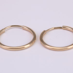 19 mm runde Schläfer Ohrringe aus 9 Karat Gelbgold