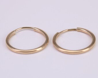 19 mm Round Sleeper Earrings Made from 9ct Yellow Gold