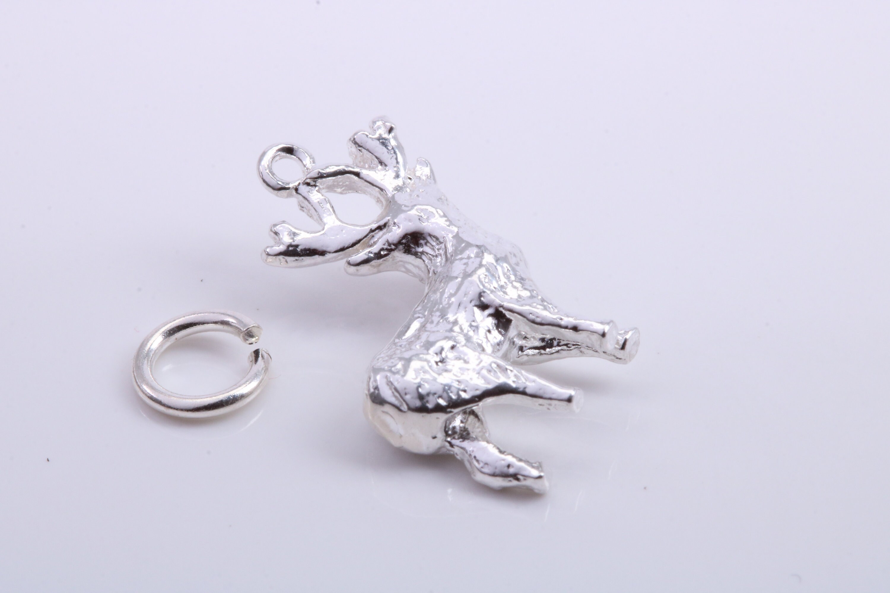 Charme Breloque Faon En Argent Sterling 2,1g - Vintage, Environ 2,4 Cm, Occasion