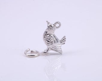 Ciondolo Fagiano In Argento Sterling 925 Con Dettagli Oro Rosa – Charm Per Bracciali, Gioiello Originale Gemma J