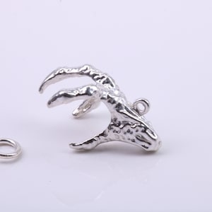 Klauenanhänger, traditioneller Anhänger, aus massivem 925er Sterlingsilber, komplett mit Befestigungsglied
