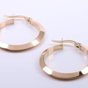 25 mm Round Hoop Creole Earrings Made from 9ct Yellow Gold