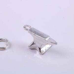 Blacksmiths Anvil Charm, Traditional Charm, Made from Solid 925 Grade Sterling Silver, Complete with Attachment Link