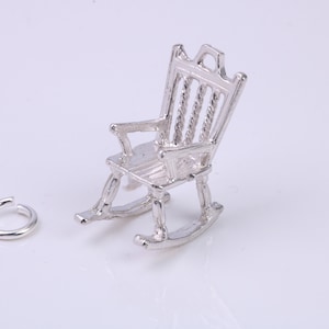 Rocking Chair Charm, Traditional Charm, Made from Solid 925 Grade Sterling Silver, Complete with Attachment Link