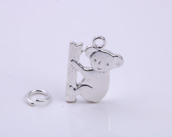 Koala Bear Charm, Traditional Charm, Made from Solid 925 Grade Sterling Silver, Complete with Attachment Link