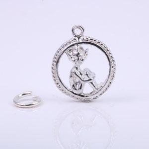 Gollum Anhänger, traditioneller Anhänger, aus massivem 925er Sterlingsilber, komplett mit Befestigungsglied