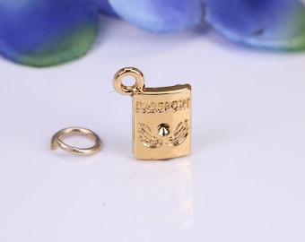 Passport Charm, Made From Solid Cast Yellow Gold, British Hallmark