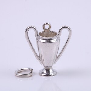 Sports Trophy Charm, Traditional Charm, Made from Solid 925 Grade Sterling Silver, Complete with Attachment Link
