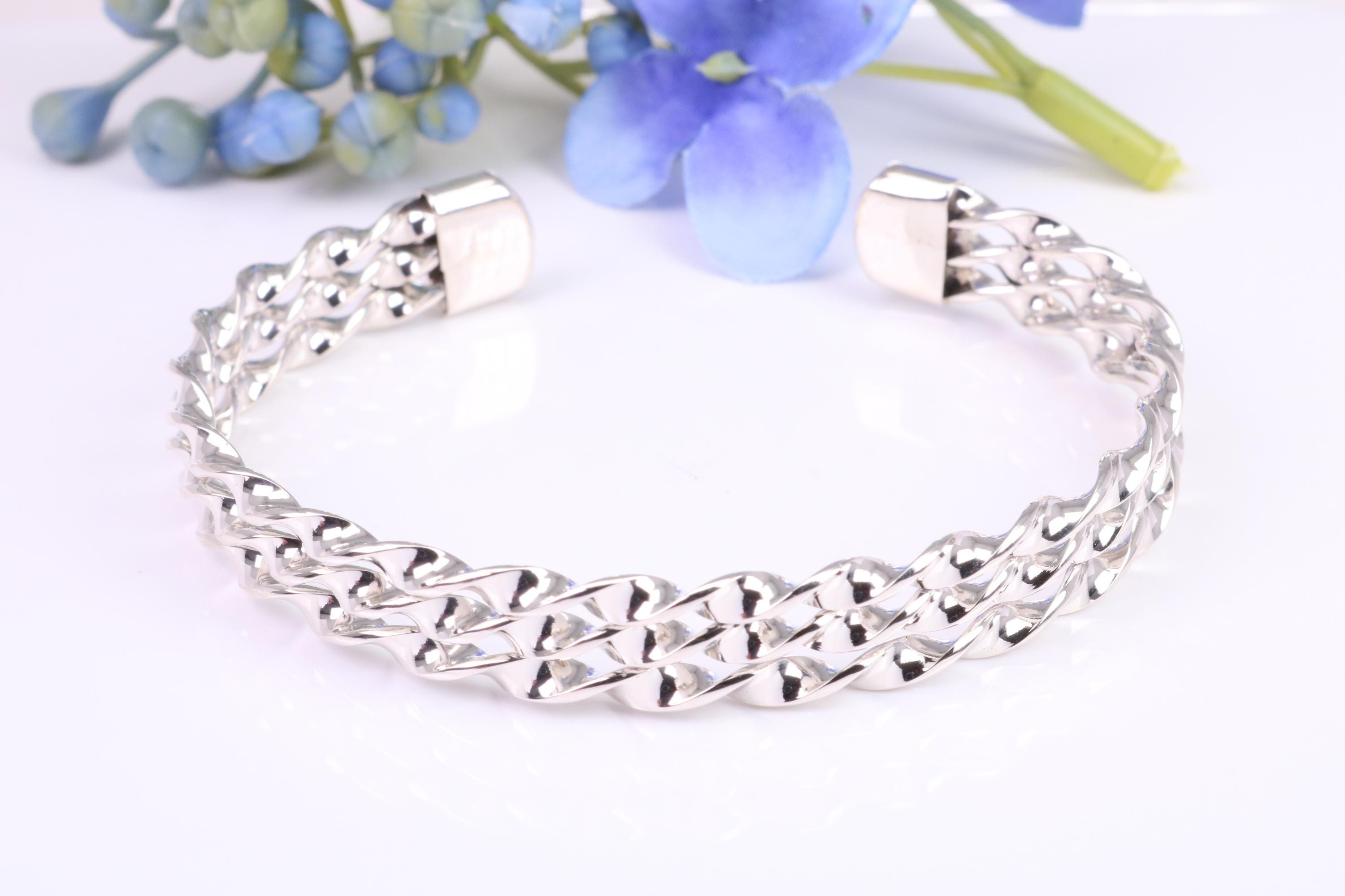 10 Mm Wide Oval Solid Silver Open Ended Bangle - Etsy Denmark