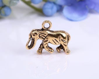 Elephant Charm, Traditional Charm, Made from Solid Cast Yellow Gold, British Hallmarked