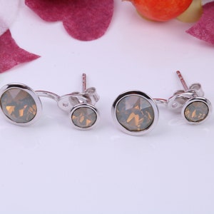 Grey Opal set Earrings, 2 in 1 Earrings, May be Worn as Droppers or Studs, Made from 925 Grade Sterling Silver