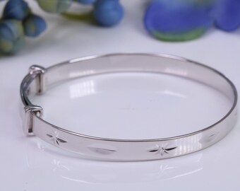 Childs Solid Silver Expanding Bangle - Etsy