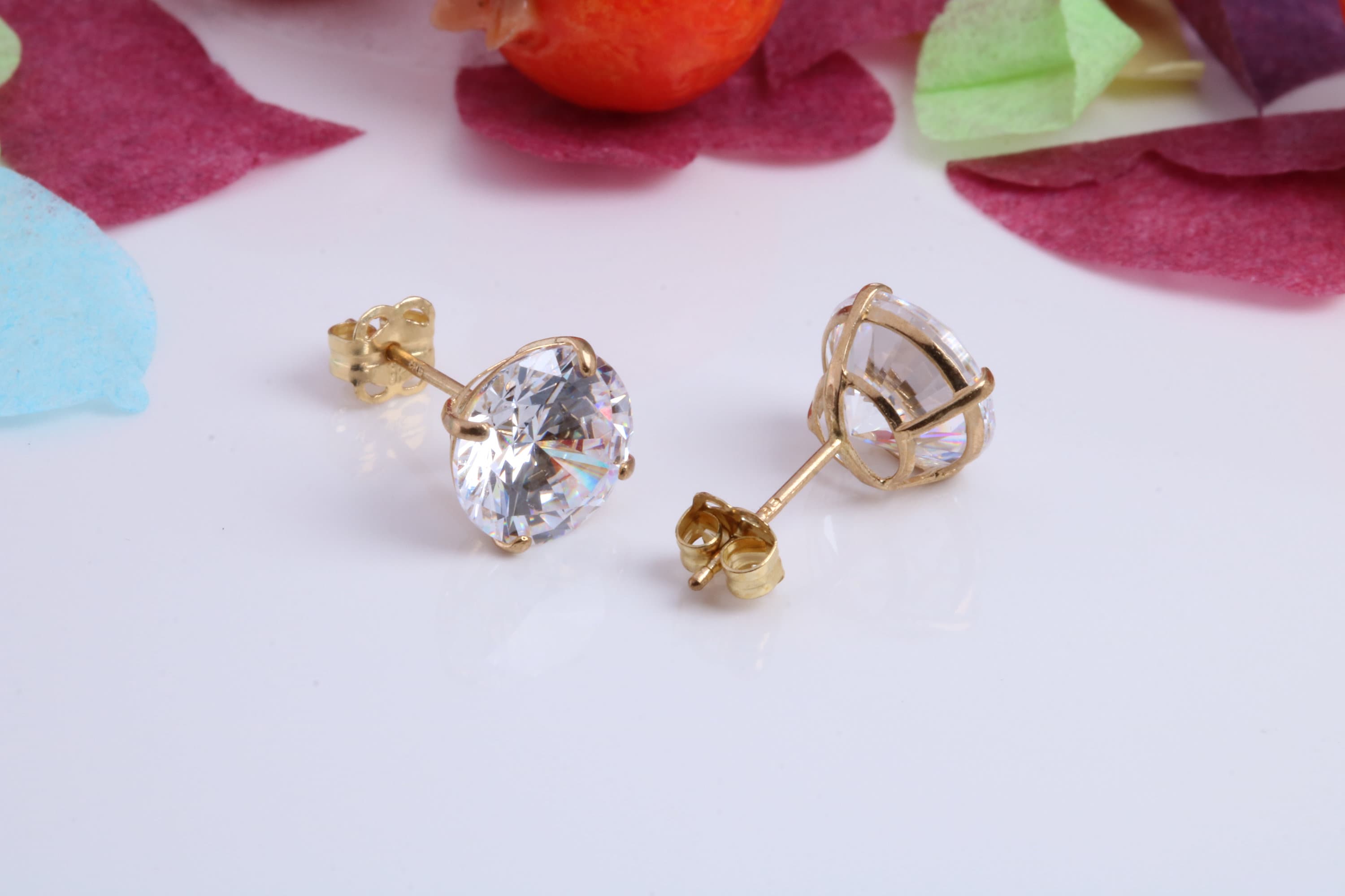 14k Gelbgold Ball Ohrstecker Mit Schraubverschlüssen 4 Mm, 5 Mm