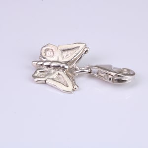 Butterfly Charm, Traditional Charm, Made from Solid 925 Grade Sterling Silver, Complete with Attachment Link