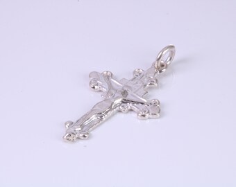 Small 26 mm Long Crucifix Necklace, Made From Solid Cast Silver, Complete With Silver Chain