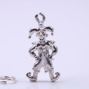 Jester Charm, Traditional Charm, Made from Solid 925 Grade Sterling Silver, Complete with Attachment Link