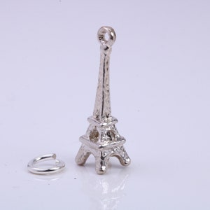 Eiffel Tower Charm, Traditional Charm, Made from Solid 925 Grade Sterling Silver, Complete with Attachment Link