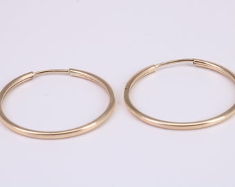 23 mm Round Sleeper Earrings Made from 9ct Yellow Gold