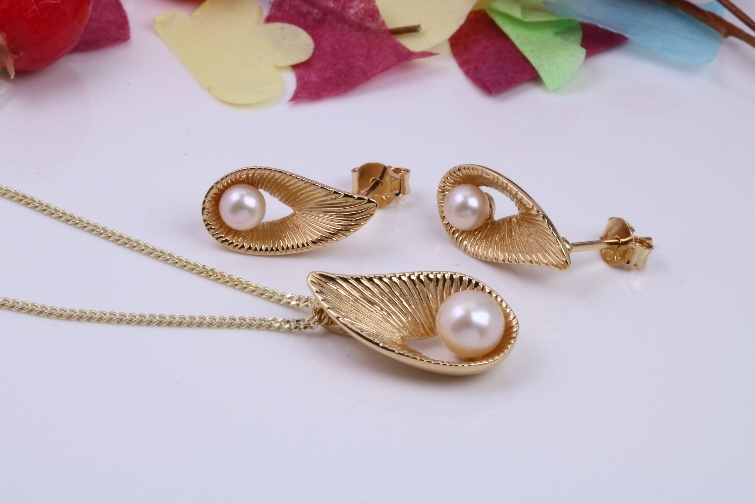 Freshwater cultured pearl set best sale
