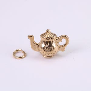 Tea Pot Charm, Made from Solid Cast Yellow Gold, British Hallmarked