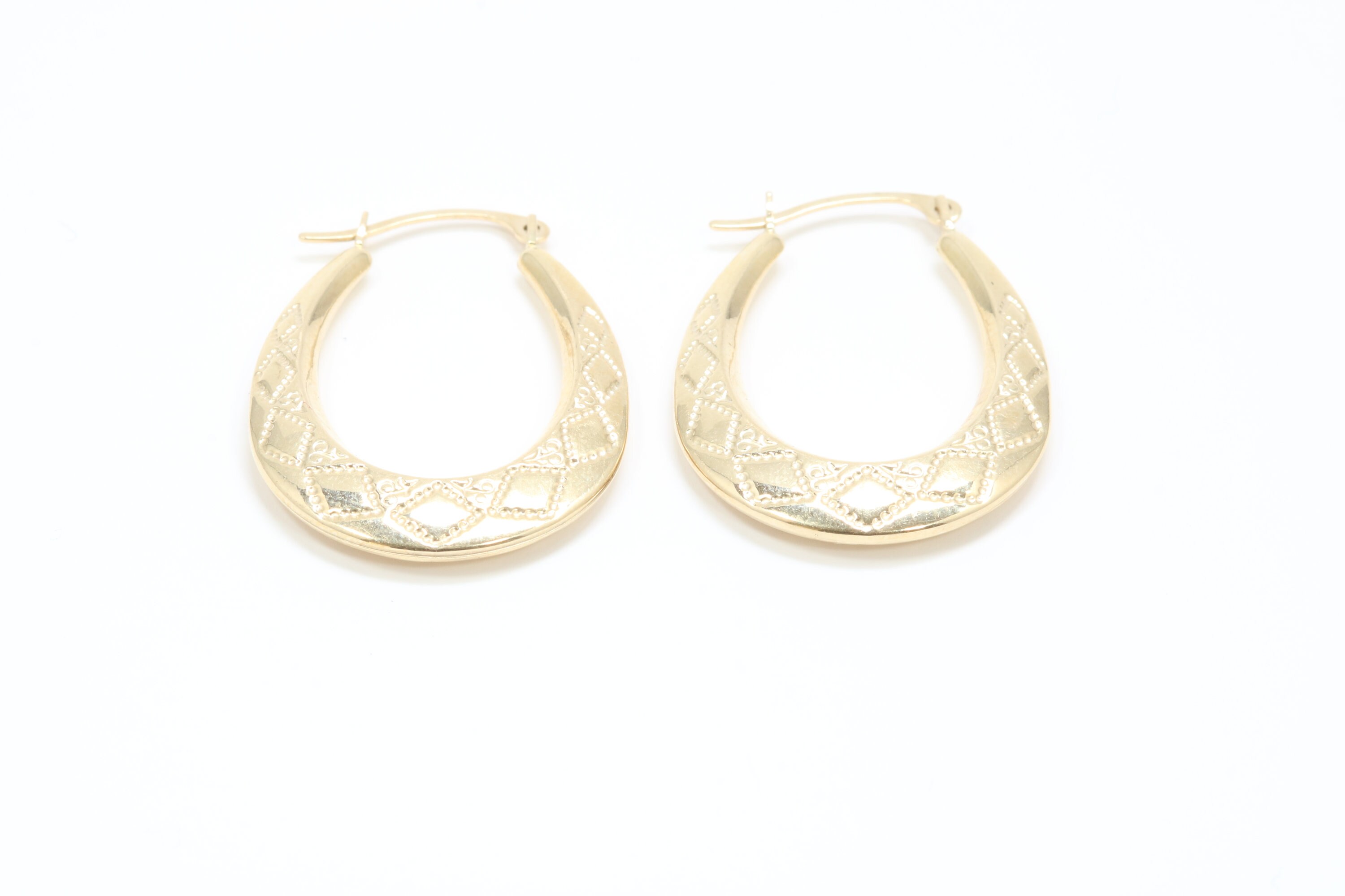 Orecchini Creoli Oro Giallo 9ct Su Argento – Diametro 30mm, Made In Italy, Nickel-Free