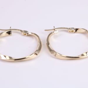 23 mm Round Hoop Creole Earrings Made from 9ct Yellow Gold
