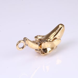 Banana Charm, Traditional Charm, Made from Solid Yellow Gold, British Hallmarked, Complete with Attachment Link