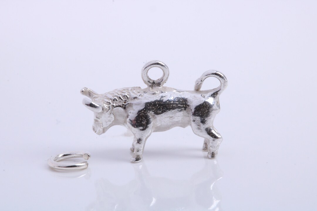Taurus Charm Taurus Zodiac Sign Charm, Traditional Charm, Made From Solid 925 Grade ...