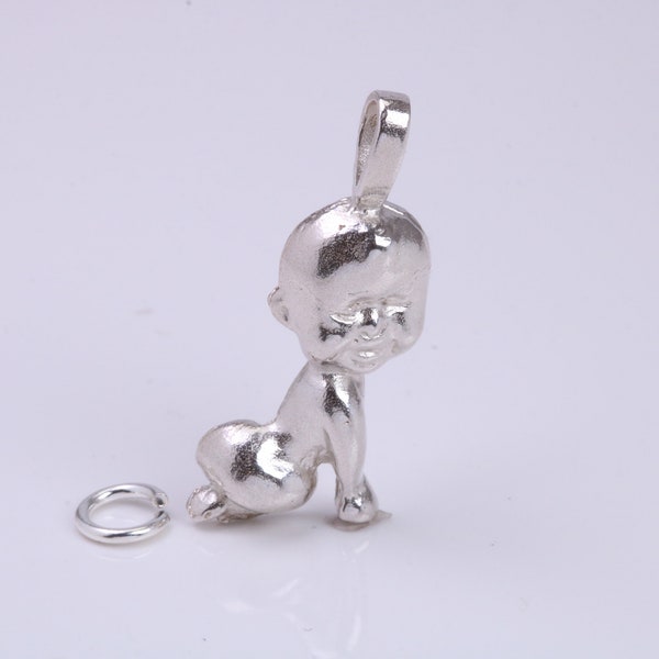 Baby Charm, Traditional Charm, Made from Solid 925 Grade Sterling Silver, Complete with Attachment Link