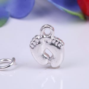 Feet Charm, Traditional Charm, Made from Solid Cast Silver