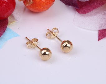 Orecchini a sfera rotondi da 5 mm in oro giallo 9ct - Italia