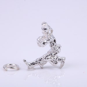 Russischer Kosaken Anhänger, traditioneller Anhänger, aus massivem 925er Sterlingsilber, komplett mit Befestigungsglied