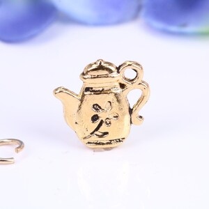 Teapot Charm, Made from Solid Cast Yellow Gold, British Hallmarked