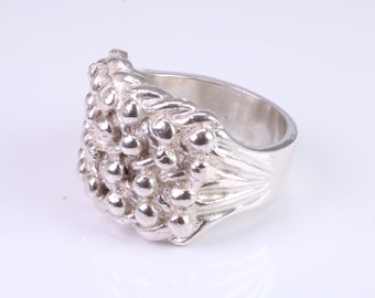 Anillo Keepers, anillo grande, muy sustancial y muy pesado, plata esterlina fundida sólida de grado 925, sello británico