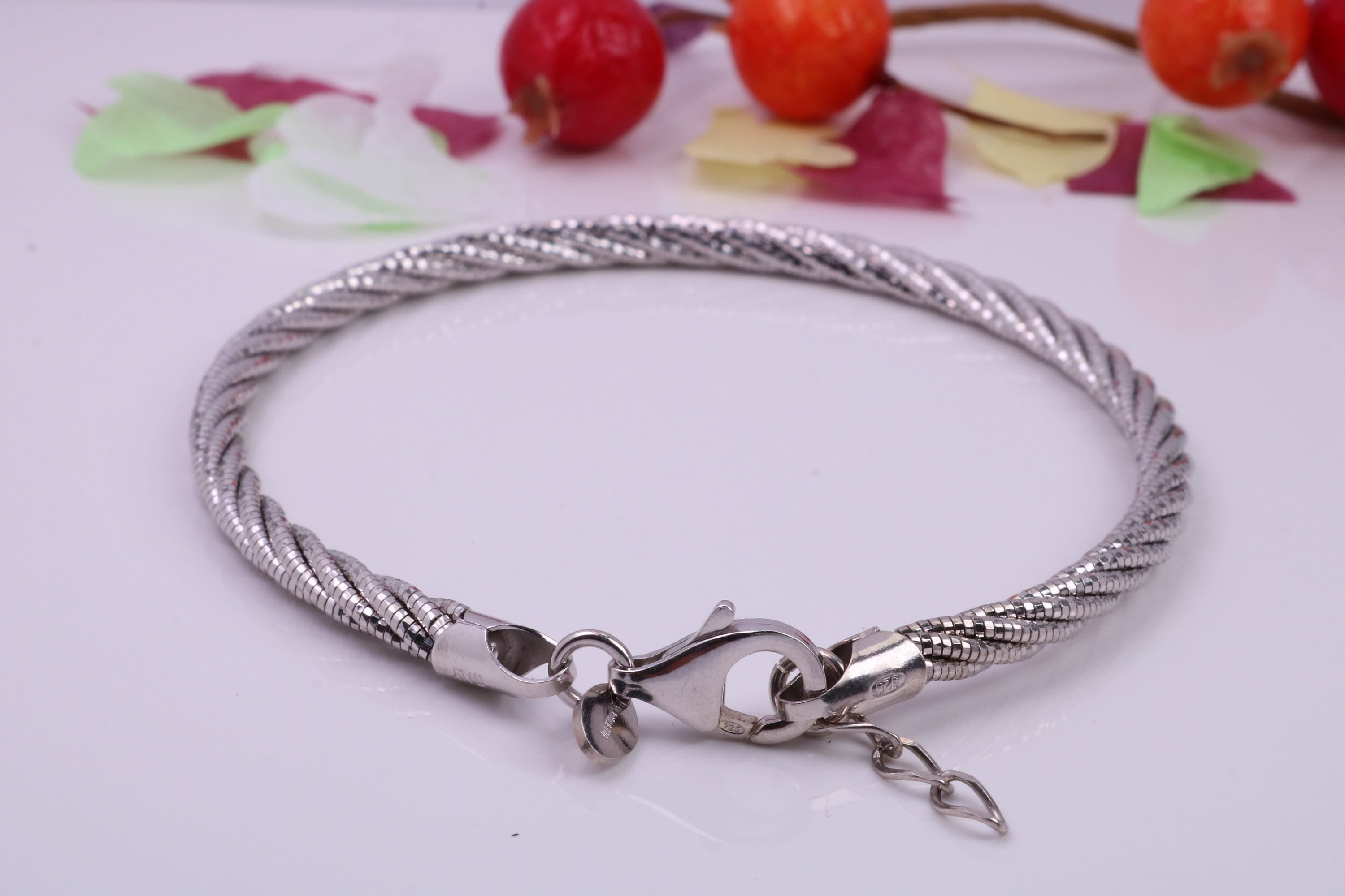 ★HARANG★ Silver Tied Rope Bangle Bracelet Twisted Rope Multi Stranded Bangle/bracelet, Made From Solid