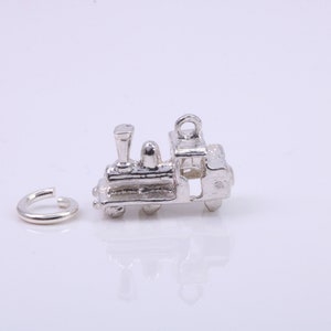 Steam Train Charm, Traditional Charm, Made from Solid 925 Grade Sterling Silver, Complete with Attachment Link