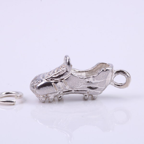 Football Boots Charm, Traditional Charm, Made from Solid 925 Grade Sterling Silver, Complete with Attachment Link