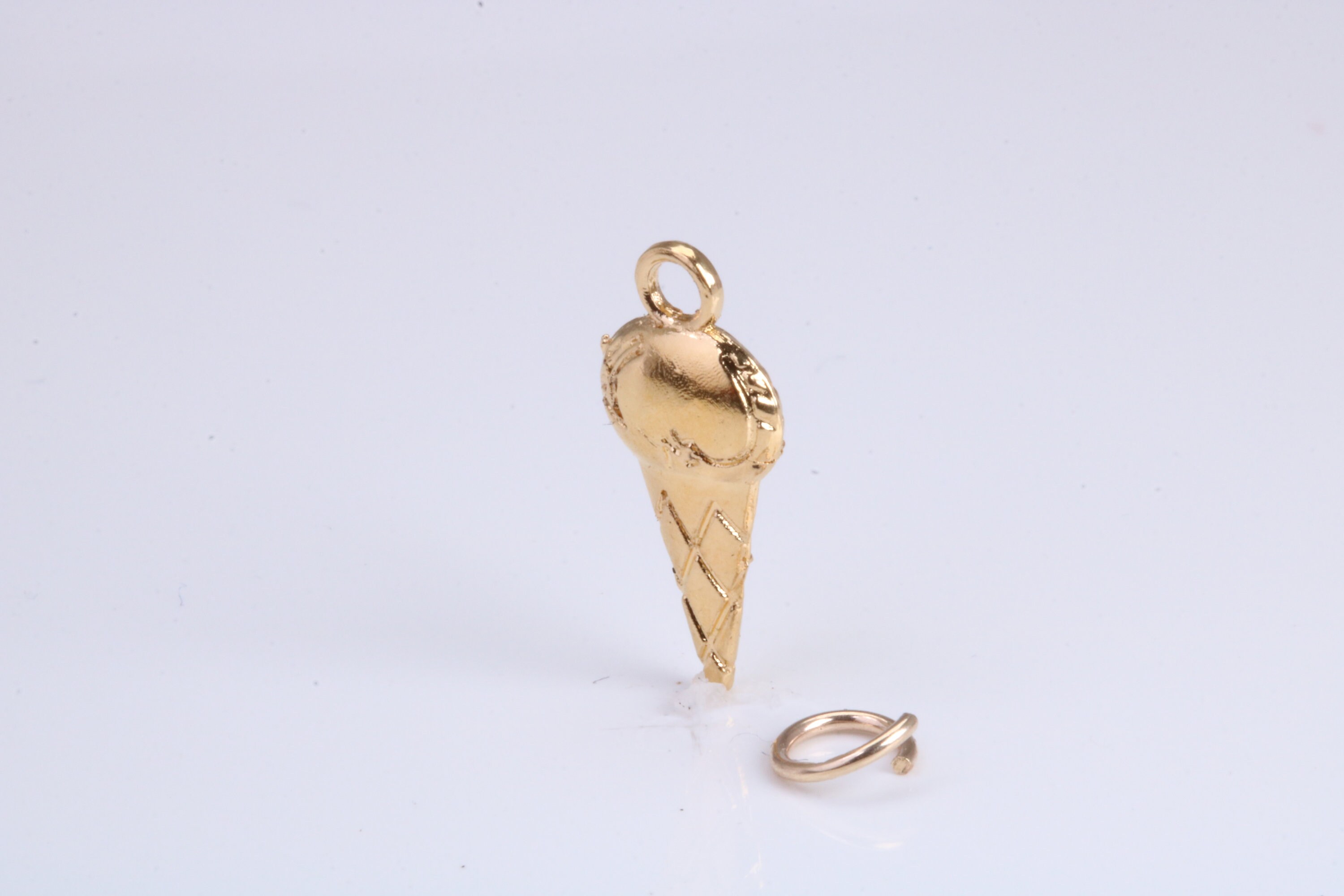 Ice Shell Charm Ice Cream Cone Charm, Traditional Charm, Made From Solid Yellow ...
