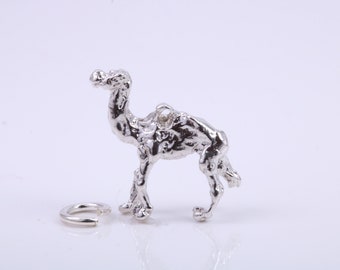 Arabian Camel Charm, Traditional Charm, Made from Solid 925 Grade Sterling Silver, Complete with Attachment Link