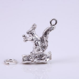 Squirrel Charm, Traditional Charm, Made from Solid 925 Grade Sterling Silver, Complete with Attachment Link