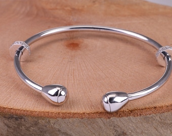 アクセサリー cantate Silver bangle Gold-Accented Sterling Silver Bangle Bracelet - Mountain