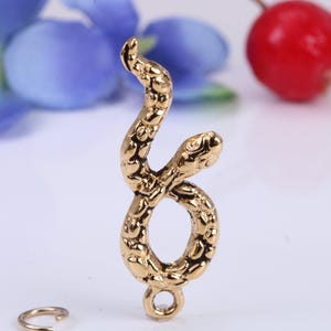 Snake Charm, Made from Solid Cast Yellow Gold, British Hallmarked