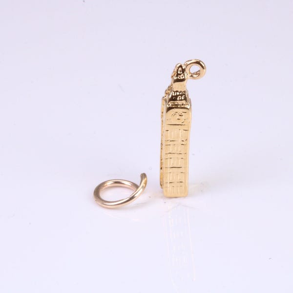 Iconic London Big Ben Charm, Made from Solid Cast Yellow Gold, British Hallmarked