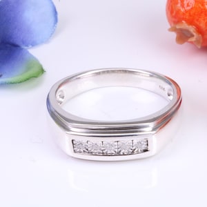 Gents Diamond set Signet Ring, Made from Solid Silver
