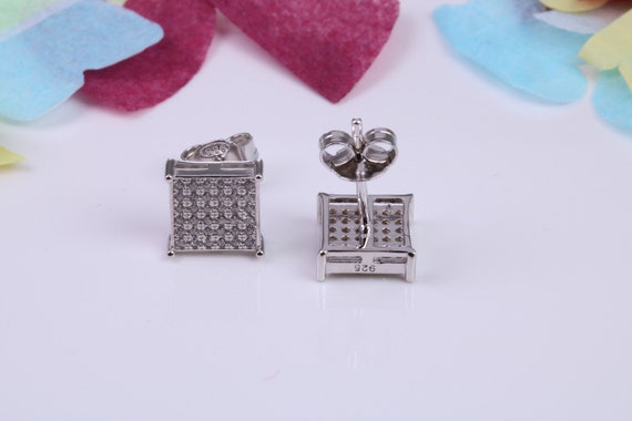 E0124 | Boucle D'oreilles Pendantes Or Gris 750/18 Ct Avec Zircones