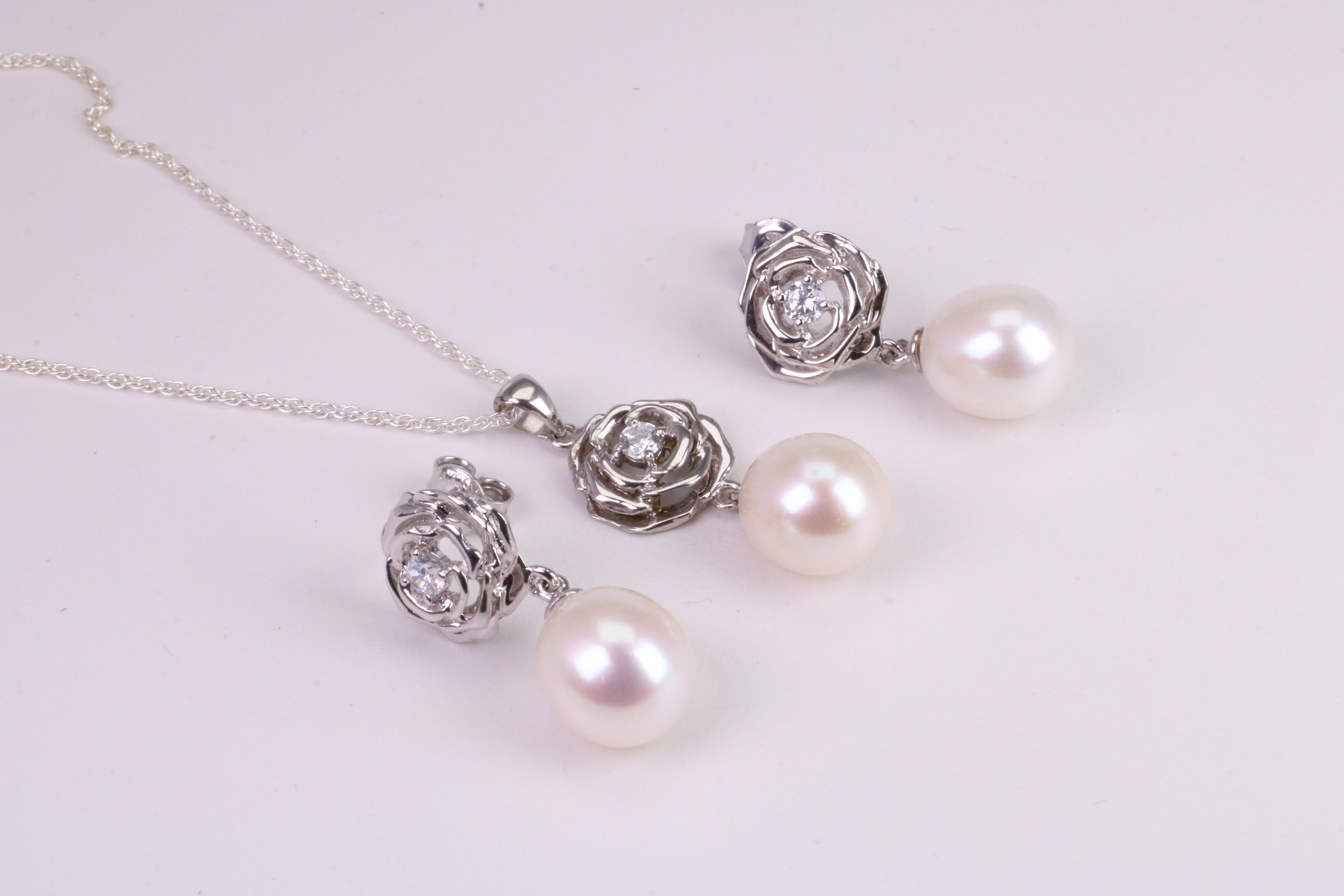Idée Cadeau : Collier Et Boucles D’oreilles Perles Boules Chaîne Argent Plaqué – Bijoux Femme Tendance